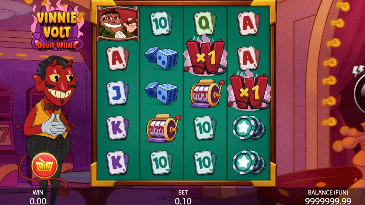 Vinnie Volt: Devil Wilds slot mobile interface