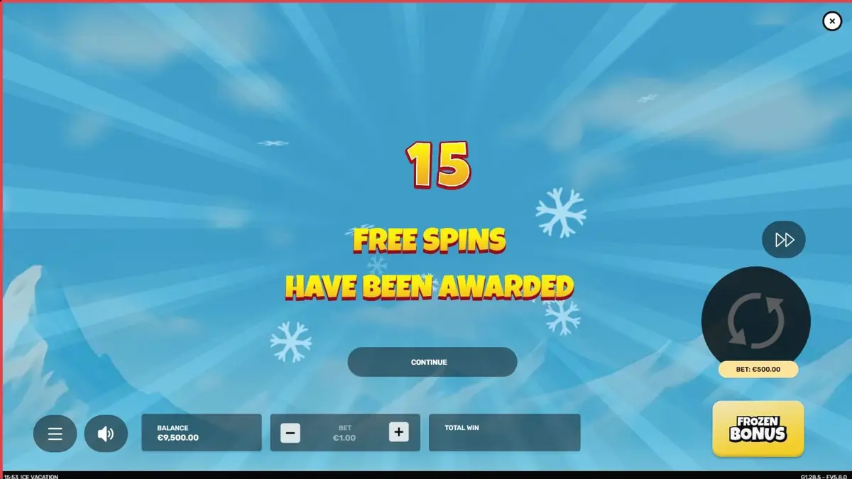 Tampilan visual slot Ice Vacation dengan karakter penguin dan beruang kutub.